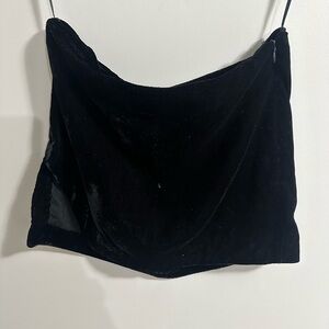 Free People Black Velvet micro mini skirt